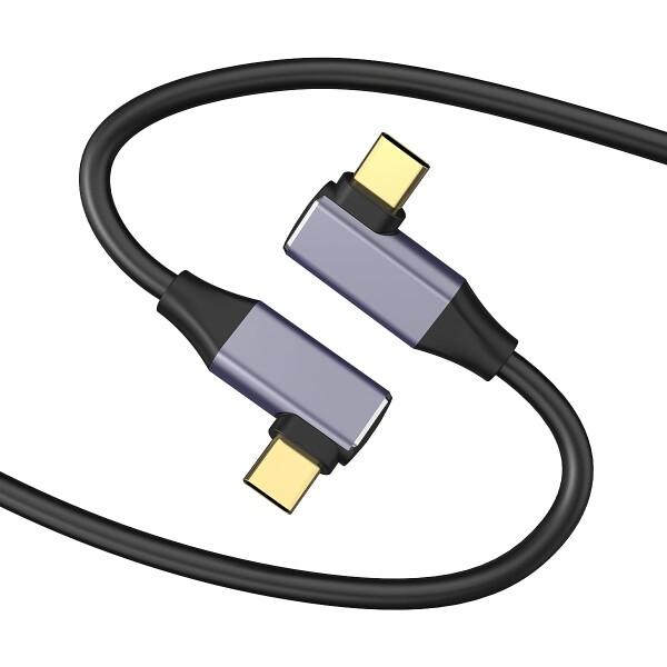 YAMCOWL USB Type-C to Type-c 3.2 ケーブル ライトアングル L字 U...