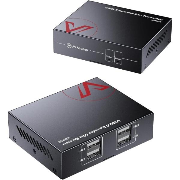 AV Access USB エクステンダー オーバー Cat5e/6/6a/7 196ft/60M、...