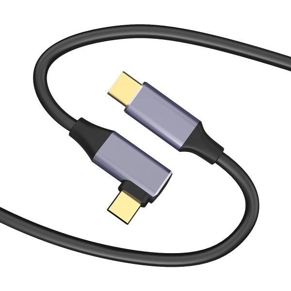 YAMCOWL USB Type-C to Type-c 3.2 ケーブル ライトアングル L字 U...