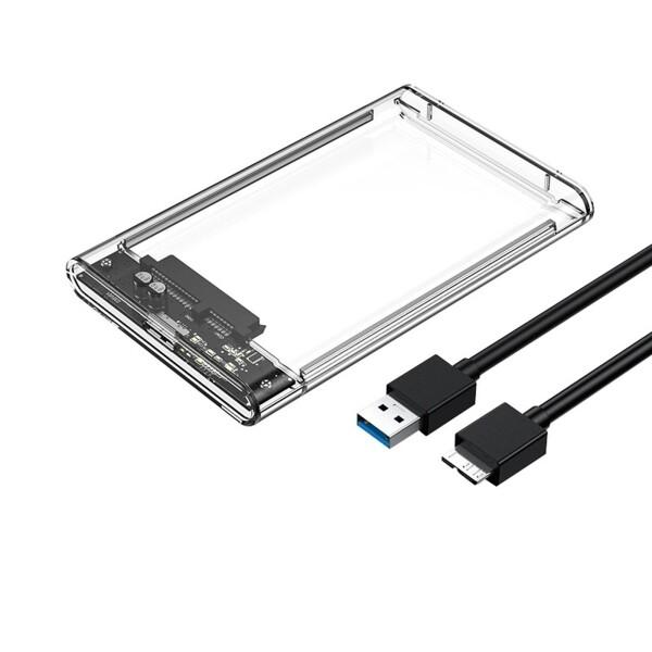 SZSL 透明な 2.5インチ HDDケース USB 3.0接続 SATA 高速データ転送対応 HD...