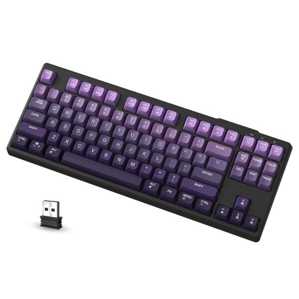 ZiYouLang M87 ゲーミングキーボード ワイヤレス Bluetooth/2.4GHz 80...