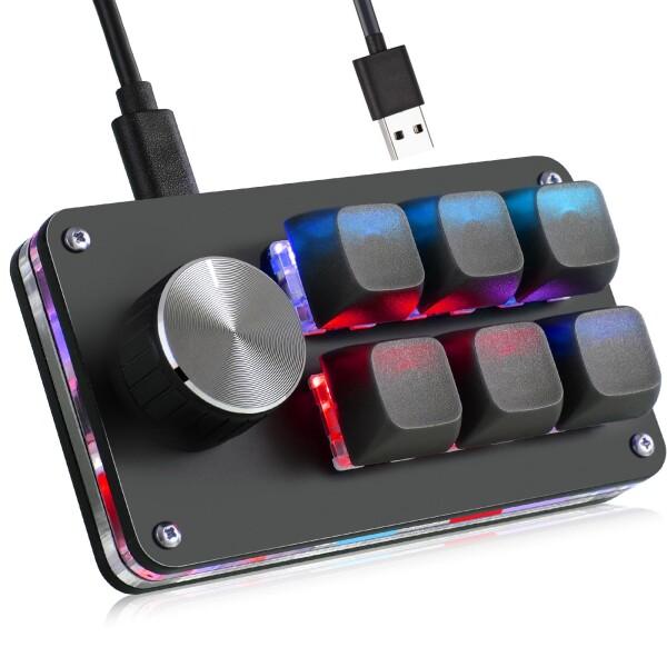 Koolertron 左手デバイス プログラム可能 6キー メカニカルゲーミングキーボード マクロキ...