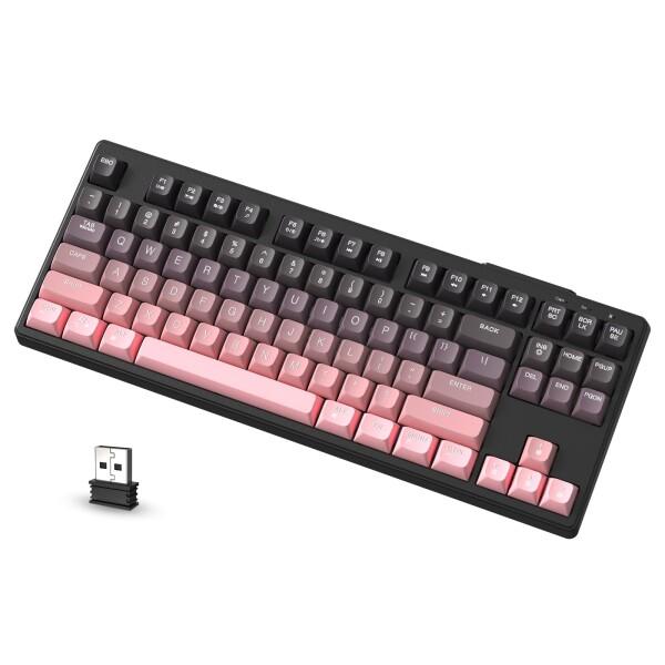 ZiYouLang M87 ゲーミングキーボード ワイヤレス Bluetooth/2.4GHz 80...