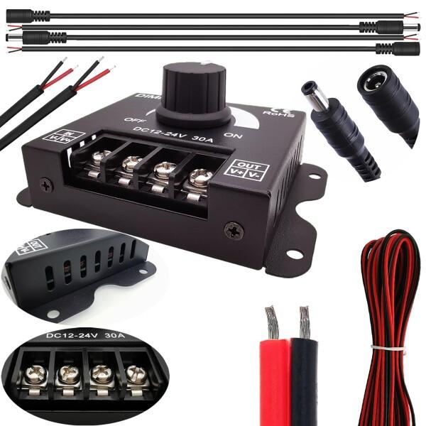 CTRICALVER 単色LEDライトストリップ スイッチ調光器 PWM調光コントローラー 12V-...