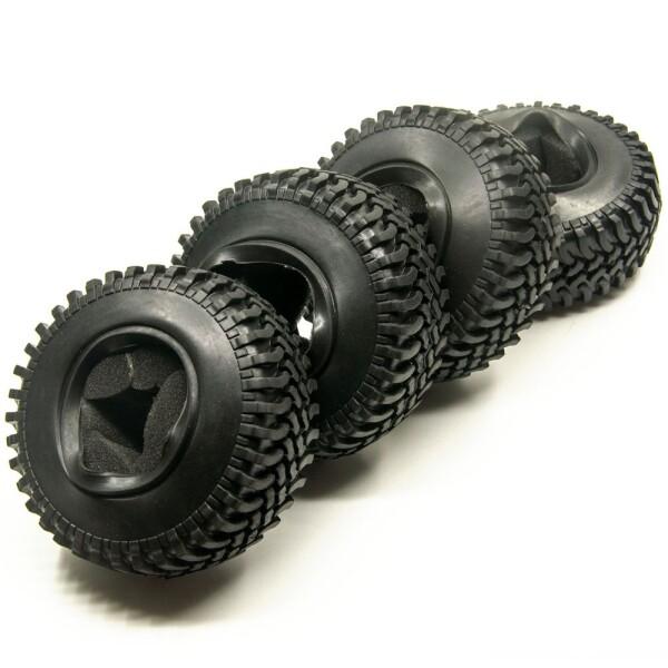 ラジコン カー 1.9インチ 100mm ビードロックホイールリムゴム製タイヤ For 1 : 10...