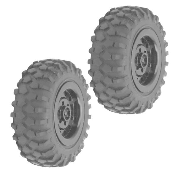 WPL D12 1/10用 スクリュー RCトラックタイヤ アルミ合金製 ホイール ゴム外輪 タイヤ...