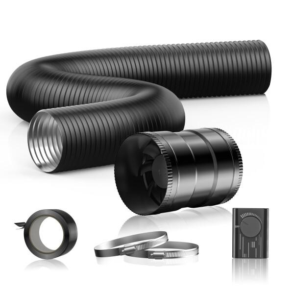 Hon&amp;Guan ダクトファン セット 150mm 中間取付型換気扇 パイプファン 排気 強力 省エ...