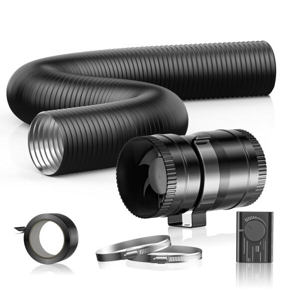 Hon&amp;Guan ダクトファン セット 75mm 中間取付型換気扇 パイプファン 排気 強力 省エネ...