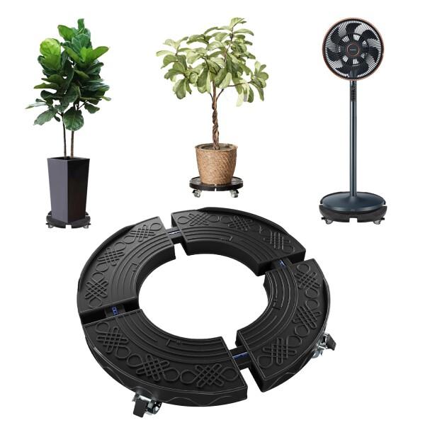 DEWEL 鉢受プレート移動できる植木鉢台 花台 キャスター付き 伸縮タイプ サイズ調節可 ブレーキ