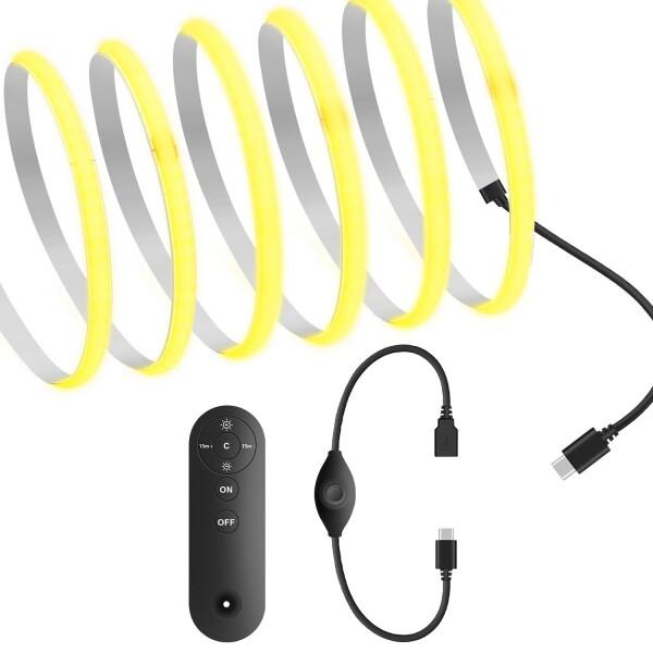 COB テープライトLEDストリップライトフレキシブル 幅5mm 高密度 隠れたLEDテープライト3...