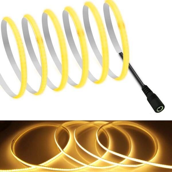 COB テープライトLEDストリップライトフレキシブル 高密度 幅5mm 隠れたLEDテープライト4...