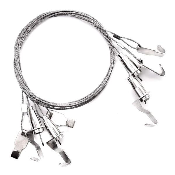 Pstyle. ピクチャーレール用 ワイヤー フック 金具 4本セット PST-070 (1m)