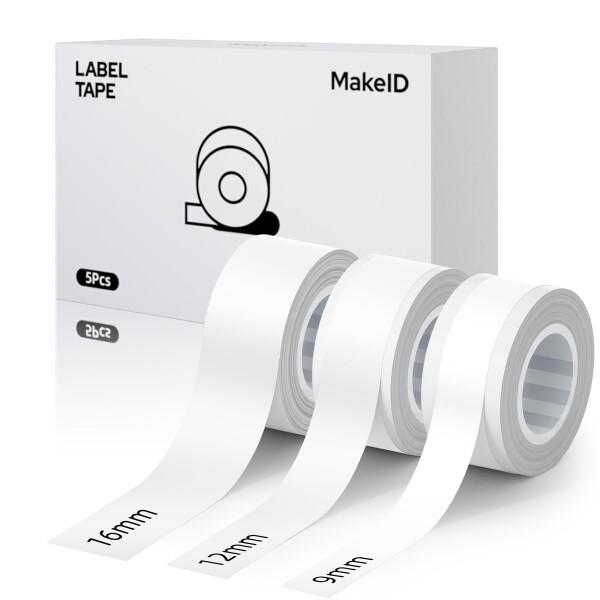 MakeID Q1 HDラベルプリンタ―用紙全面ラベル ラベルシール 純正 感熱ロール紙多巻きセット...