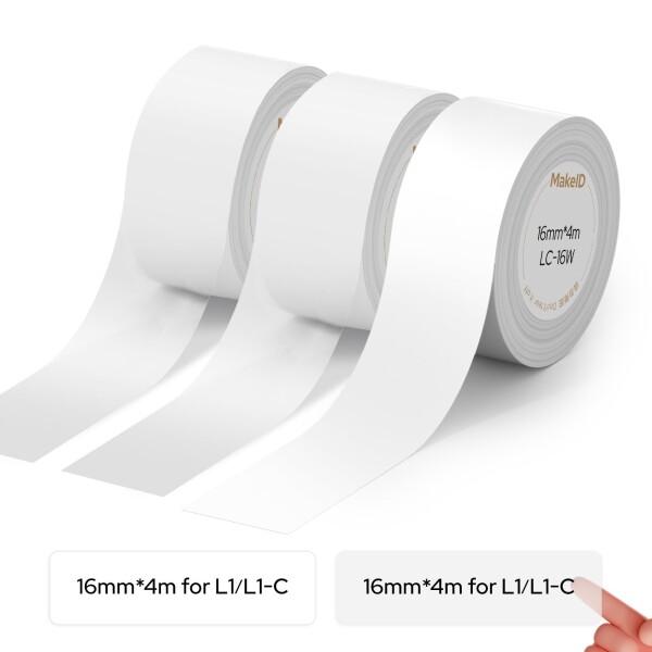 MakeID L1 / L1-Cラベルプリンター専用 感熱ロール紙 16mm長 3巻セット 純正ラベ...