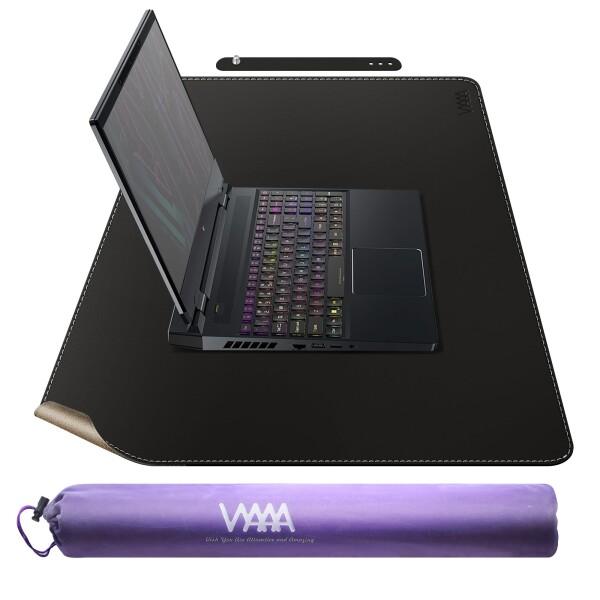 Vyaaa コルク＆レザー デスクマット、90 × 50 cm 大型マウスパッド、デスク用デスクトッ...