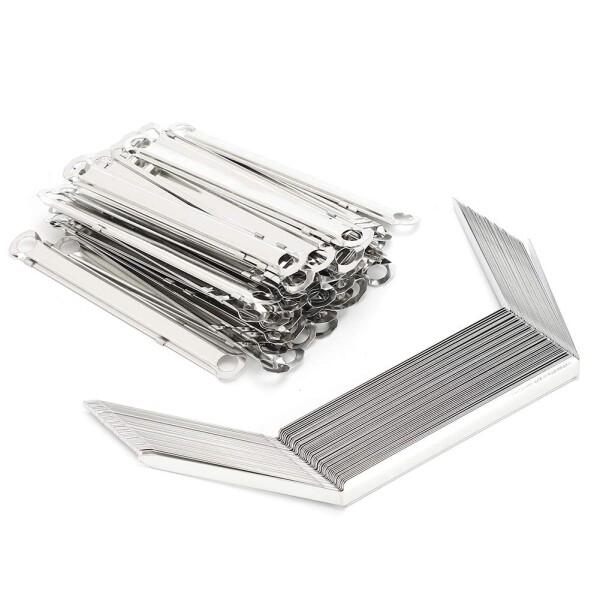 プロングペーパーファスナー 50個 80mm ファイルファスナー 2穴 金属プロングペーパーファスナ...