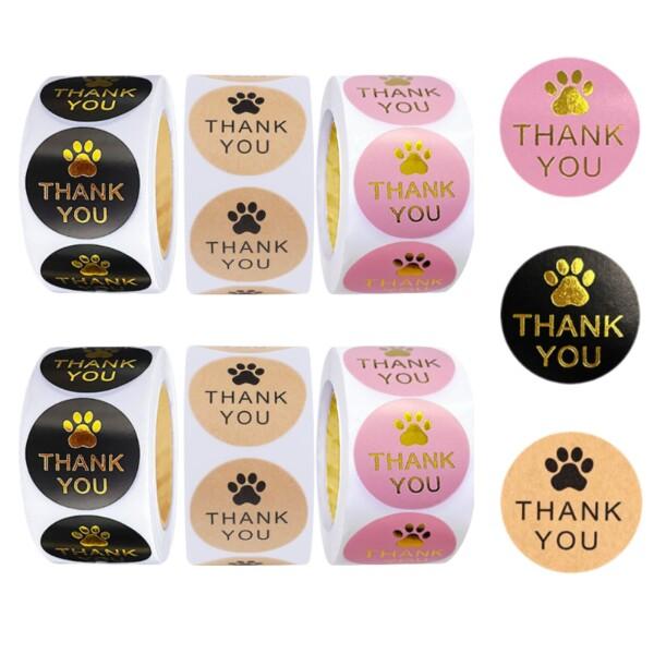 (alldeblue)サンキューシール 500枚×2ロール 1000枚 花柄 thankyouシール...