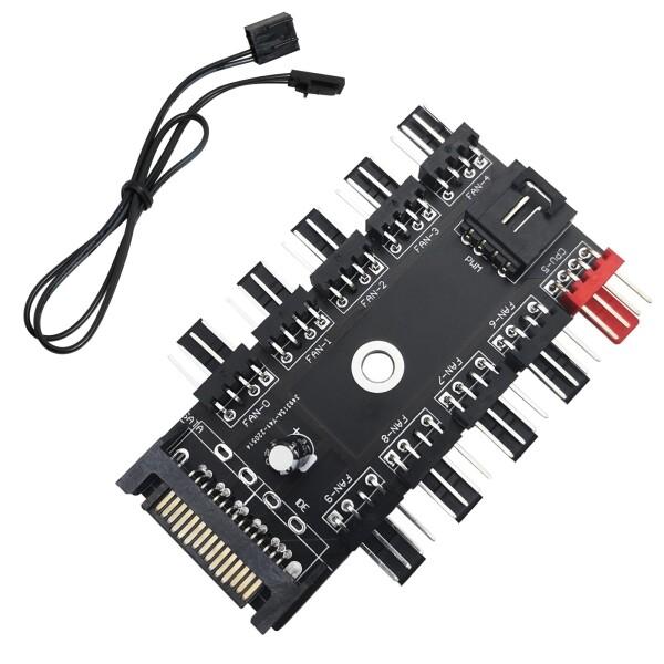 PWMハブ, CTRICALVER 10 Way 12V 4 PINマザーボードPWMファンスプリッ...