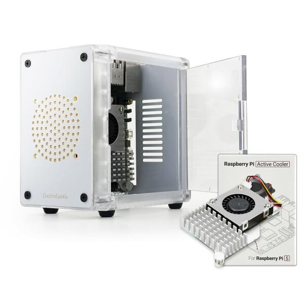 ElectroCookie Mini PCケース Raspberry Pi 5用 ? サイドドアアク...