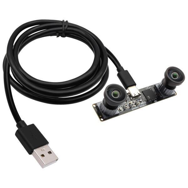 SVPRO 1200P 60fps グローバルシャッターUSBカメラ デュアルM12レンズ付き 3D...