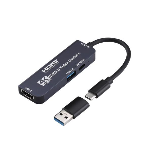 HDMI キャプチャーボード 4K ビデオキャプチャカード USB 3.0 OTG 100W PD付...