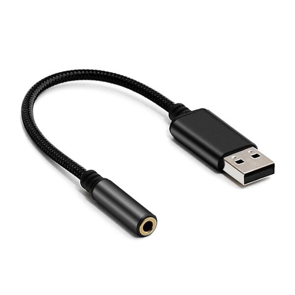 USB オーディオ 変換ケーブル USB外付けサウンドカード USB2.0 オス to 3.5mm ...