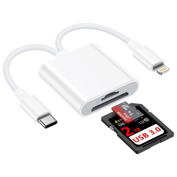 Ocbuo SDカードリーダー Type-C&amp;Lightning 2in1マイクロSDカードリーダー...