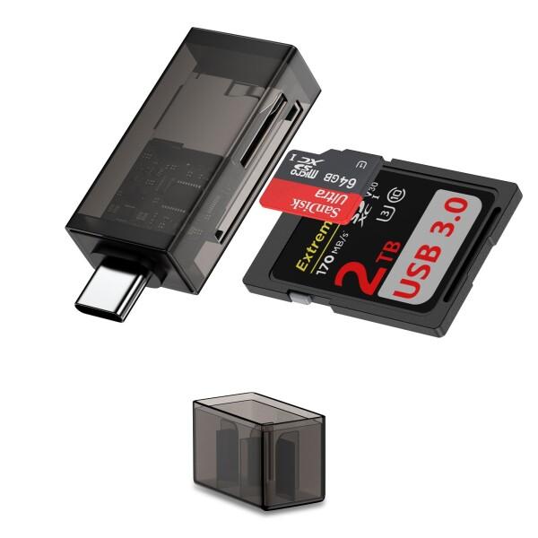 ViviberタイプC SDカードリーダー USB-C 2-in-1カードリーダー 1台2役 マイク...