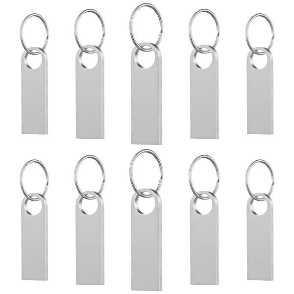 USBメモリ 4GB 10個セットキーチェーン付きWooolken 洗練されたメタルUSB 2.0サ...