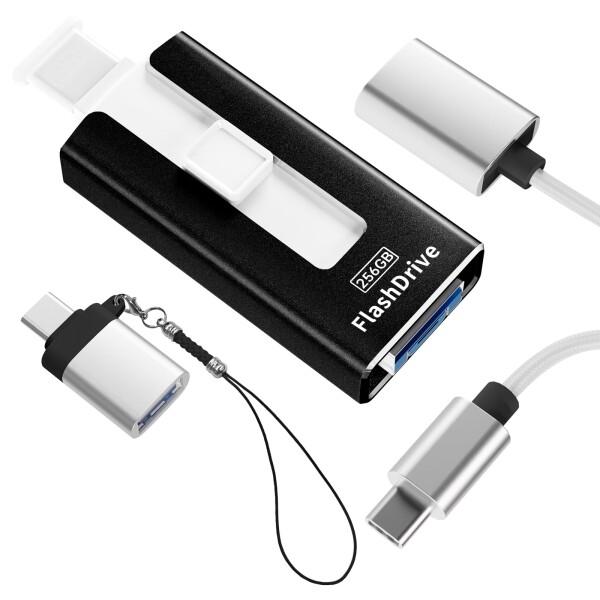 ４in1 USBメモリ 256GB Phone対応 USBメモリ スマホ写真保存 外付けストレージ ...