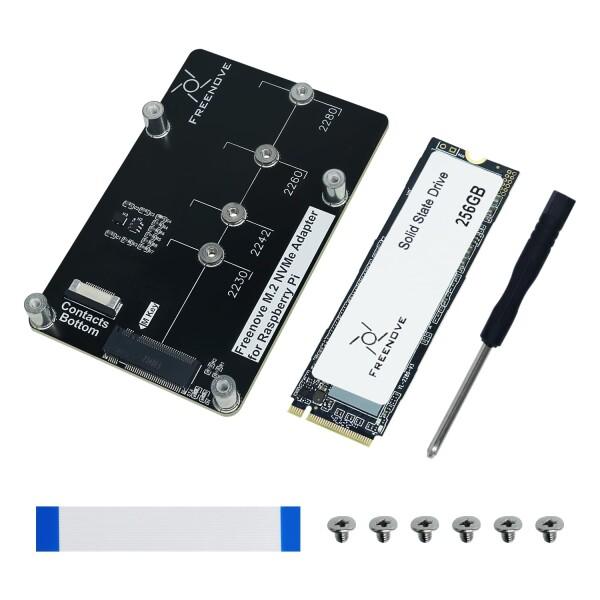 Freenove M.2 NVMeアダプター for Raspberry Pi 5 with 256...