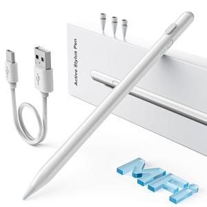 iPad 2025-2018用スタイラスペン、USB-C急速充電ipad ペン、4096傾斜感度ipad ペンシル、i-Pad A16/11/10/9/8/7/