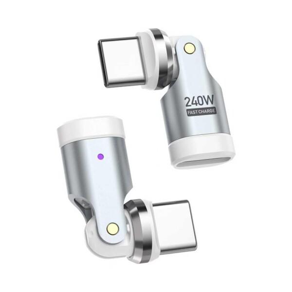 USB-C 充電アダプター 240W 90度・180度 角度調整可能 Type-C to Type-...