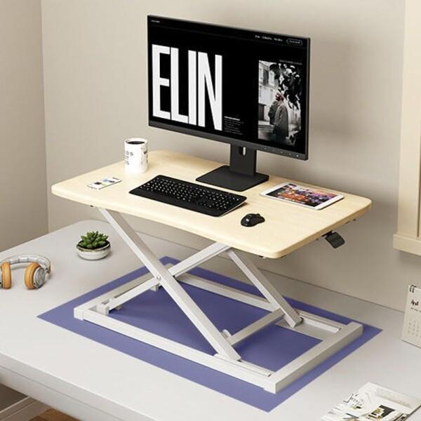 Raisme スタンディングデスク 卓上 ガス圧昇降式 パソコンデスク 幅73cm×奥行47cm ロ...