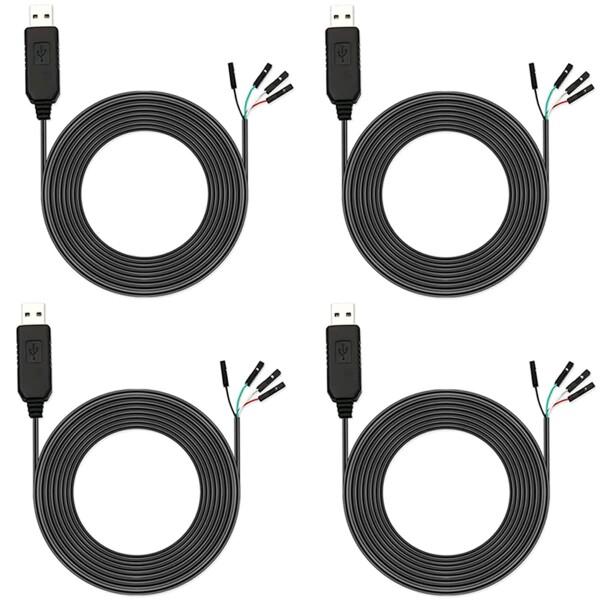 Youmile 4個 PL2303 USB-TTLシリアルコンバータ3.3Vデバッグケーブル PL2...