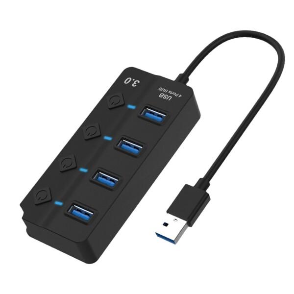 Akkerds usb3.0 USB2.0 ハブ ワンドラッグフォークリフト 4ポート HUB ノー...