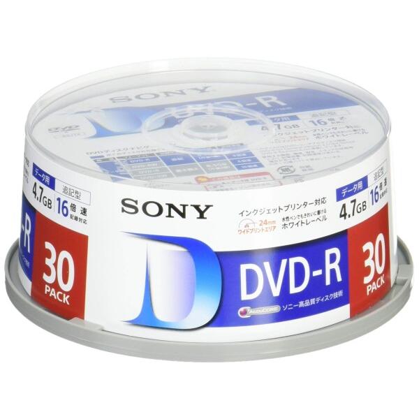 ソニー データ用DVD-R 16倍速 スピンドルケース 30枚パック 30DMR47LLPP