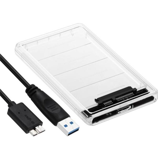 透明な 2.5インチ HDDケース USB3.0 HDD/SSD 外付け 高速データ転送 工具不要 ...