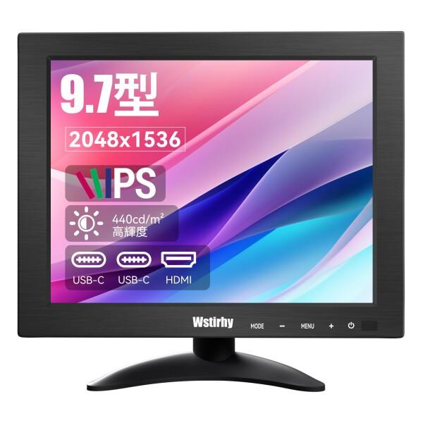 Wstirhy 小型 モニター 9.7インチ 2048×1536 IPSパネル, USB-C×2/H...
