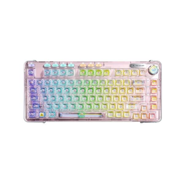 OUSEITECH X Aula F81 ゲーミングキーボード メカニカル 透明キーボード 透明キー...