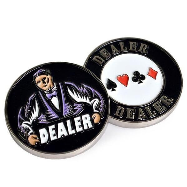 ポーカー ディーラー ボタン メタル製 DEALER チップ ゲーム テキサスホールデム トランプ ...
