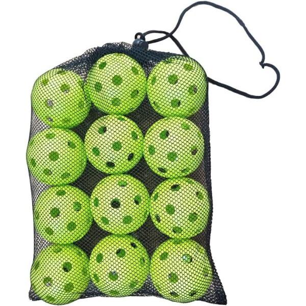 ＩＮＤＩＶＥ 野球 バッティング練習用 ボール 穴あきボール 専用メッシュバッグ付き (室内 ト