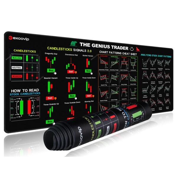 excovip 英語株式投資マウスパッド 大型 快適 ソフト エッジ縫い合わせる 滑り止め ソウト ...