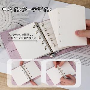 PUレザー バインダー ジャーナル ライチ柄シ...の詳細画像3