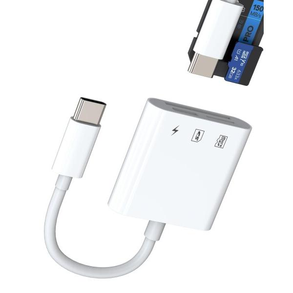 SDカードリーダー USB C（3in1）Type-C充電ケーブル Micro SDカードリーダー ...