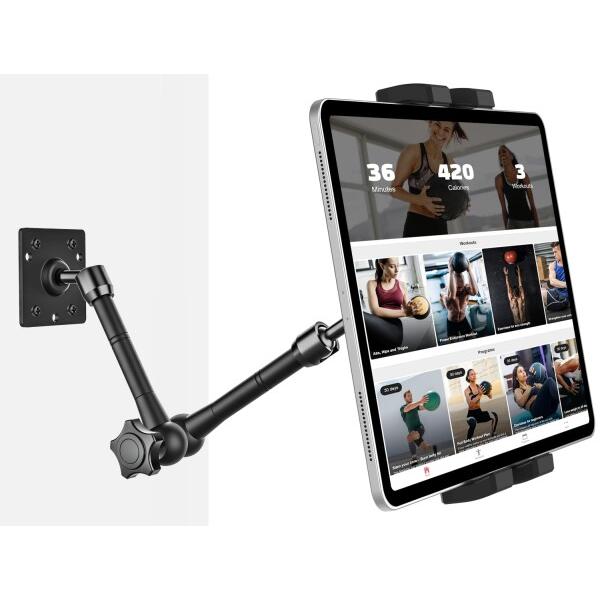 EXSHOW 壁掛け タブレットホルダー 携帯ipadホルダー 両用壁掛け ホルダー スタンド キッ...