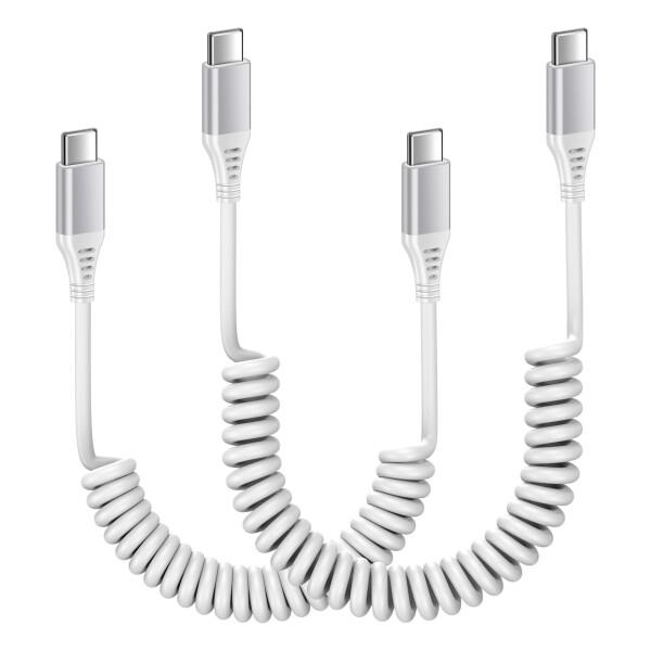 Viviber iPhone 17用の急速充電ケーブル タイプcコイル式 伸縮自由（0.3Mから1....