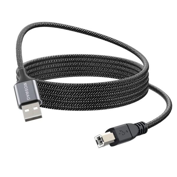 MOSWAG MIDI USB B 変換ケーブル1.5メートル(1.5m)，MIDI ケーブル，US...