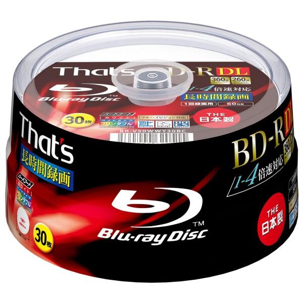 That's BD-R DL ビデオ用 1-4倍速360分50GB 片面2層 ハードコート仕様 ワイ...