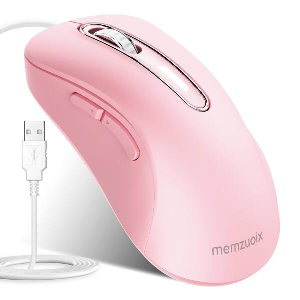 Memzuoix 有線マウス USB 1400DPI 光学式 5 ボタン 人間工学設計 1.5m ケ...